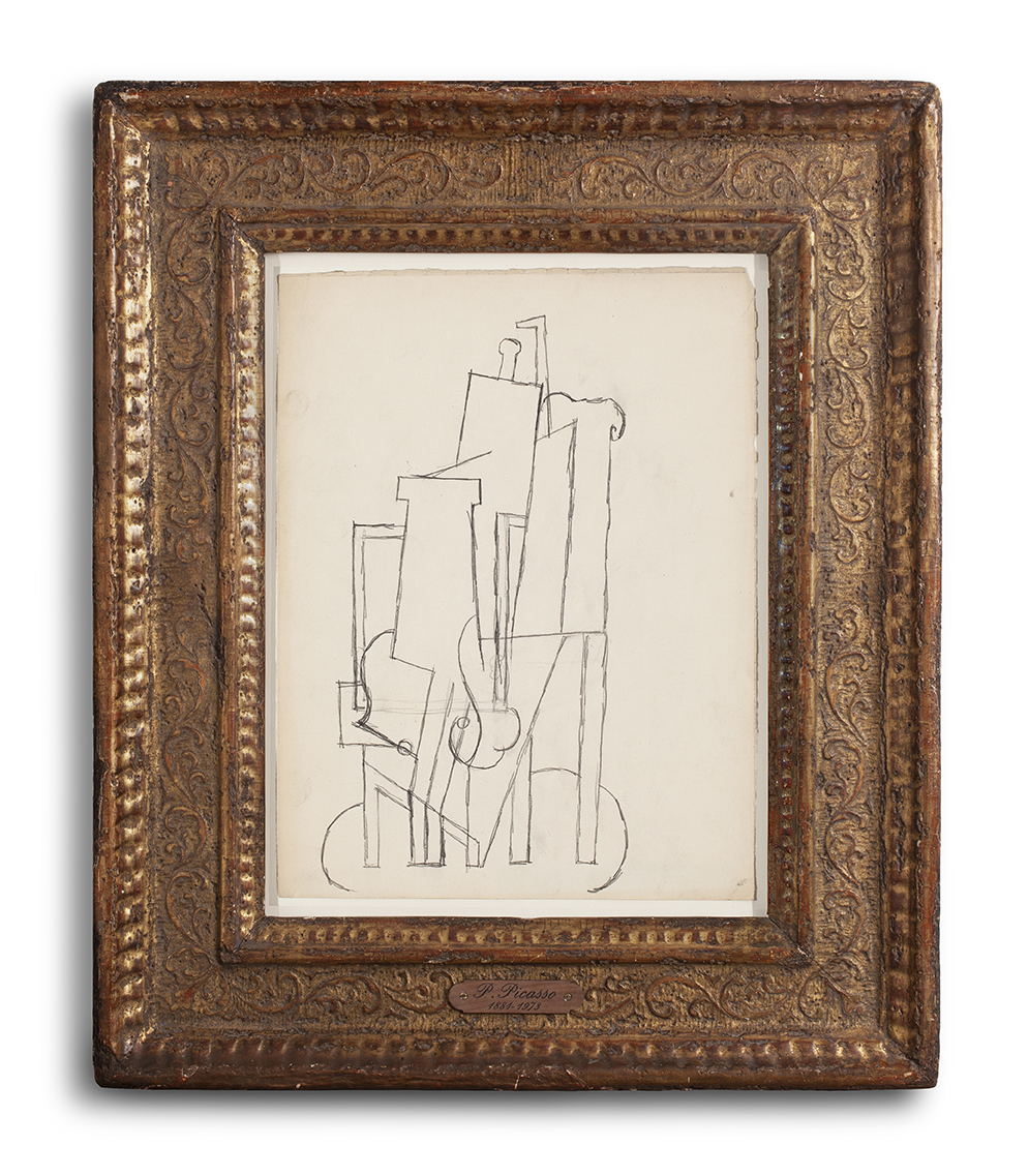 PABLO PICASSO (1881-1973)<BR>PERSONNAGE ASSIS DANS UN FAUTEUIL